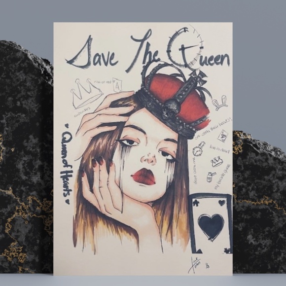 Save the Queen (Queen of Hearts) Drawing - Picture 3 of 3